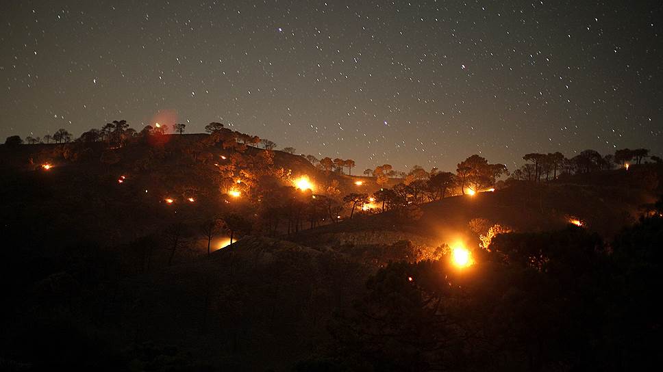 Лесные пожары на юге Испании