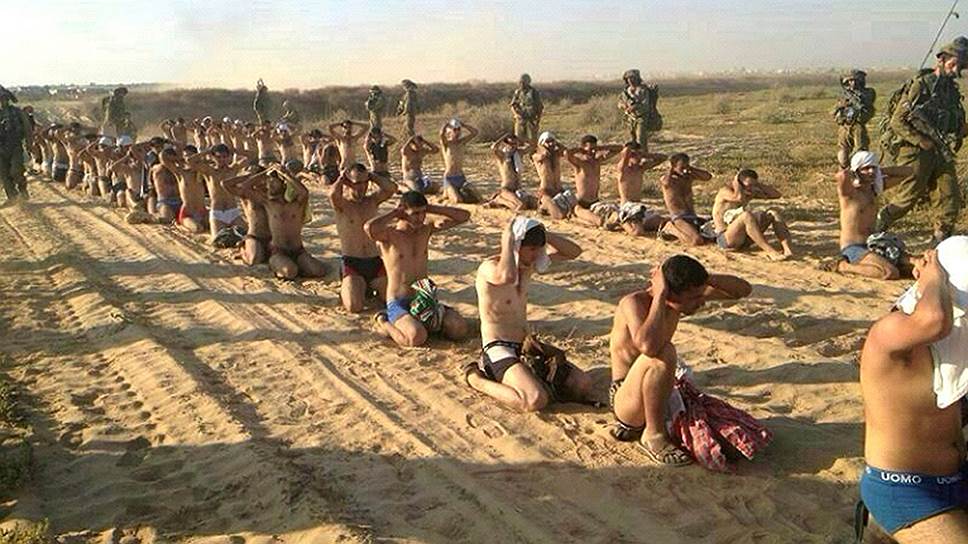 Палестинцы, задержанные израильскими военными в секторе Газа