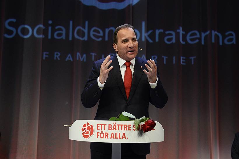 Лидер социал-демократов и будущий премьер Швеции Стефан Левен
