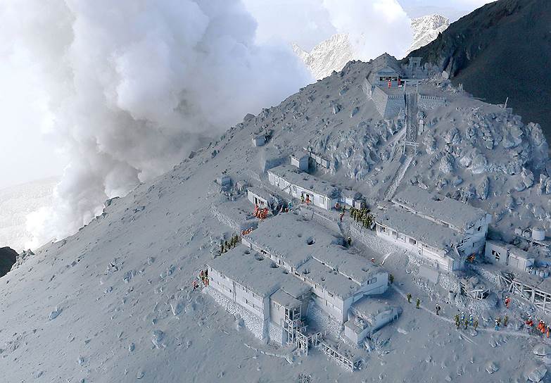 Последствия извержения вулкана Онтаке в Японии
