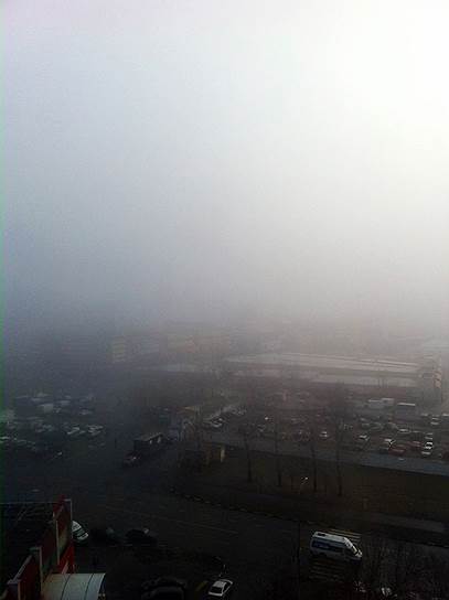Утренний смог в районе Люблино