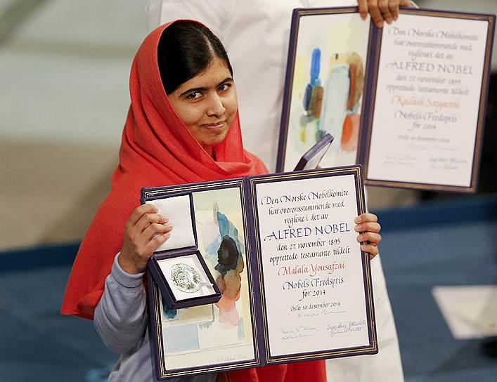 Лауреат Нобелевской премии мира-2014 пакистанская правозащитница Малала Юсуфзай
