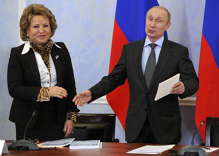 2014 год. Председатель Совета Федерации Валентина Матвиенко и Владимир Путин