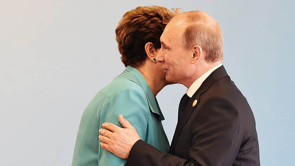 2014 год. VI саммит БРИКС. Президент Бразилии Дилма Роуссефф и Владимир Путин 