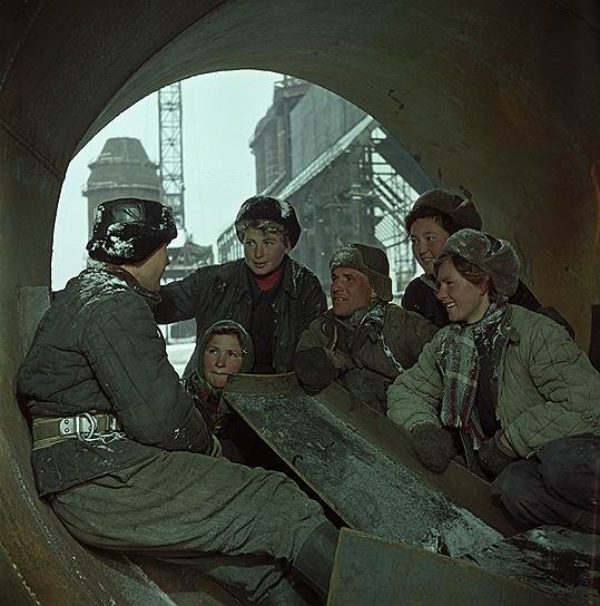 1958 год. На строительстве Казахского металлургического завода