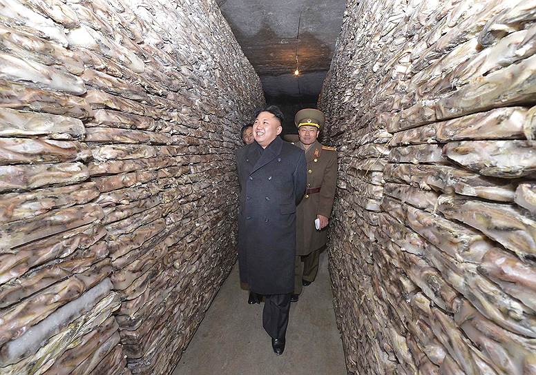 2013 год. Ким Чон Ын проверяет рыбную фабрику