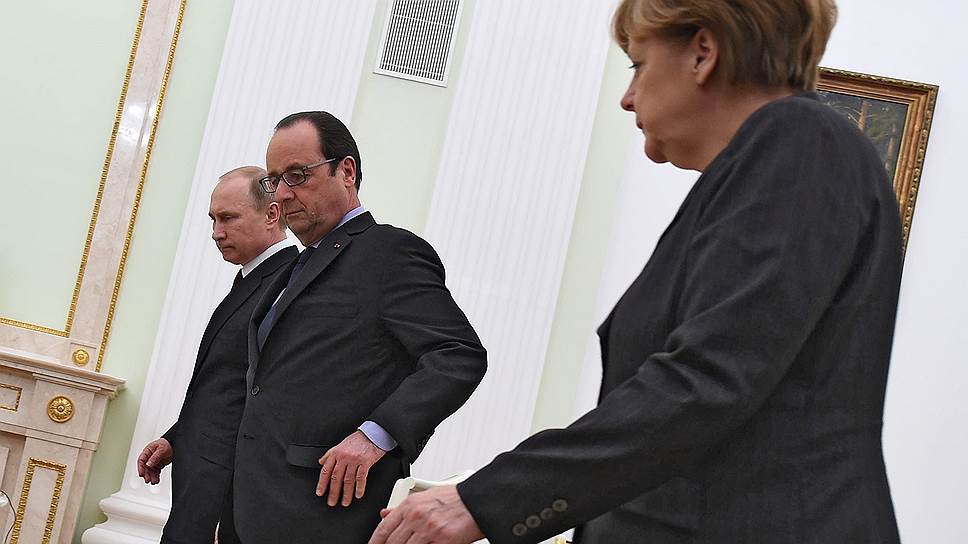 Как в Кремле завершились переговоры Владимира Путина, Ангелы Меркель и Франсуа Олланда