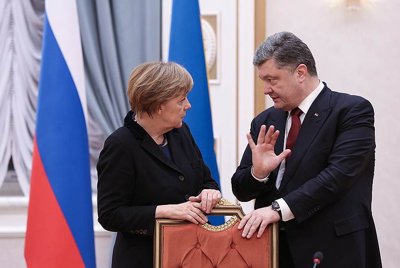 Федеральный канцлер Германии Ангела Меркель и президент Украины Петр Порошенко