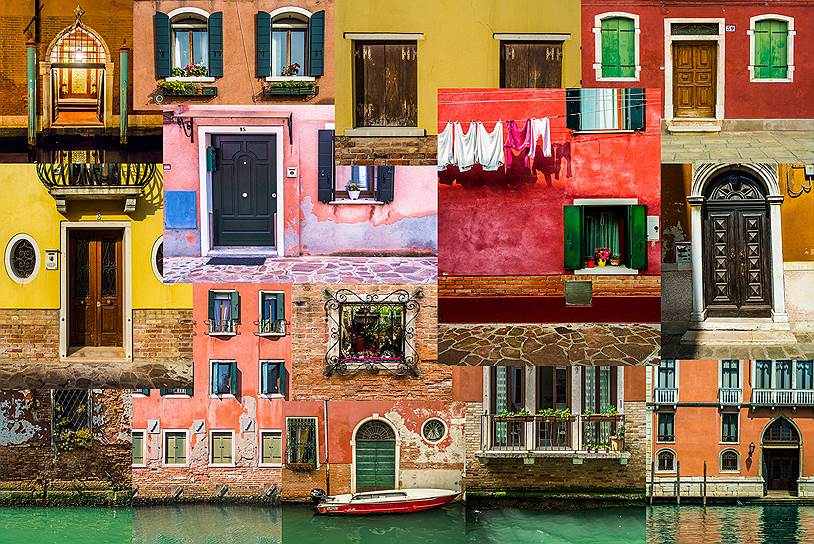 Серия фотографий «Лица» рассказывает о городах, культуре людей, живущих в них, через изображения фасадов домов. На фото — Венеция. Автор — Фарид Сани (Иран) 