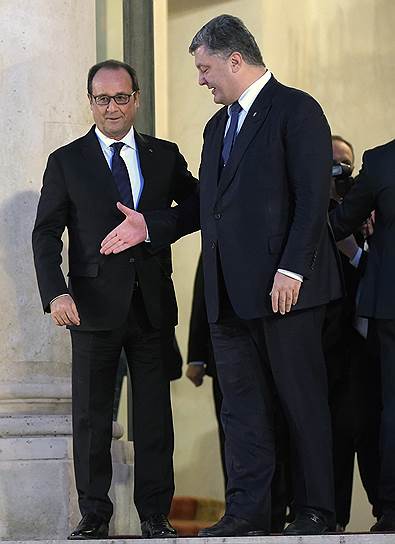 Президент Франции Франсуа Олланд и президент Украины Петр Порошенко
