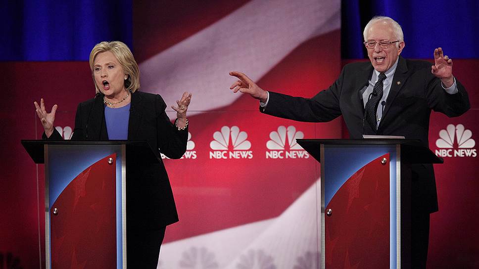 Кандидаты в президенты США Хиллари Клинтон и Берни Сандерс 