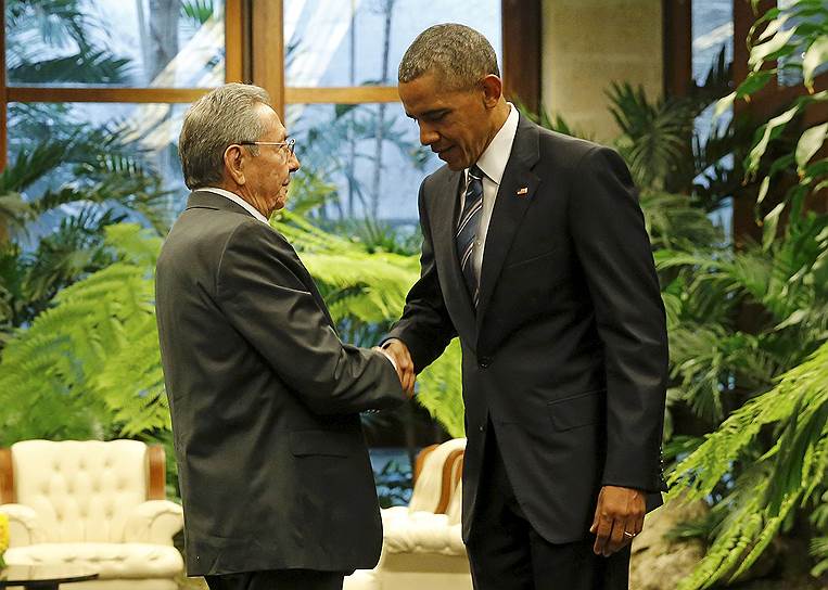 Кубинский лидер Рауль Кастро и президент США Барак Обама