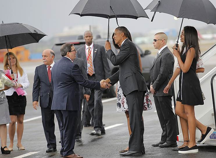 Президент США Барак Обама и министр иностранных дел Кубы Бруно Родригес 