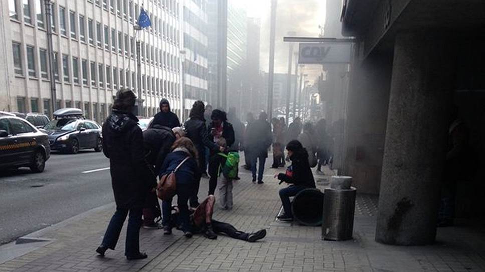 Последствия взрыва на станции метро Мальбек в Брюсселе
