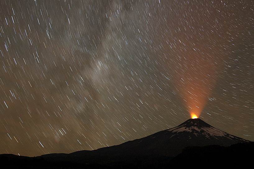 Чили. Извержение вулкана Вильяррика
