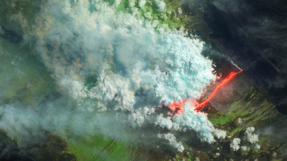 2015 год. Извержение вулкана Вольф на Галапагосах