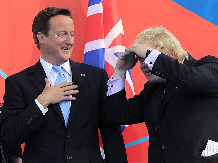 Премьер-министр Великобритании Дэвид Кэмерон (слева) и бывший мэр Лондона Борис Джонсон