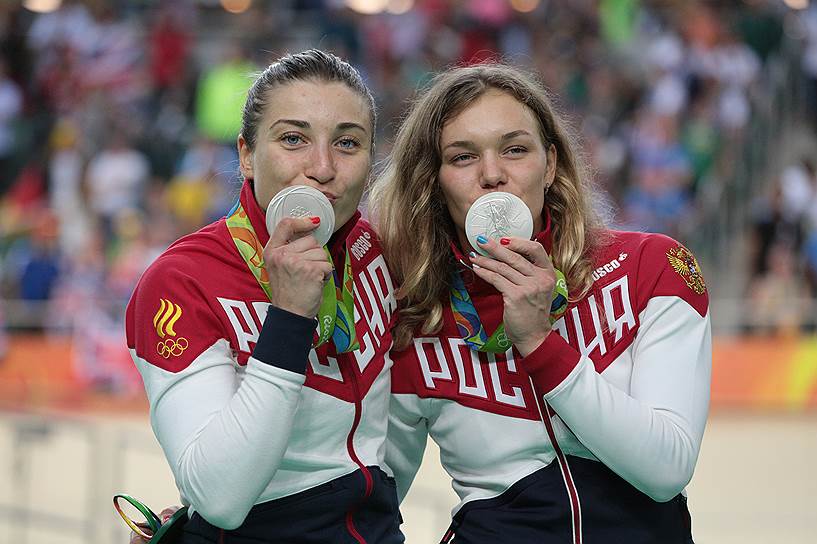 Российские велосипедистки Дарья Шмелева и Анастасия Войнова