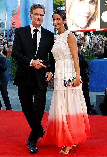 Актер Колин Ферт с женой Ливией на красной дорожке перед показом «Ночных животных»  