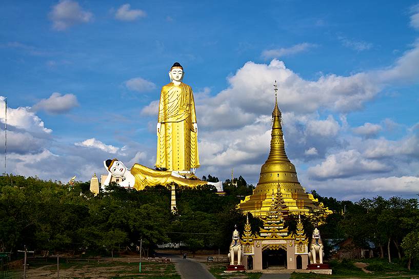 Лечжун-Сасачжа, Моунъюа, Мьянма. Высота без постамента — 115,5 м. Открыт в 2008 году