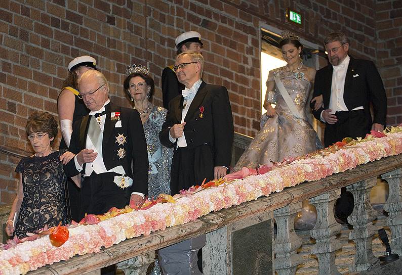 Королевская чета Швеции на церемонии вручения Нобелевской премии-2016