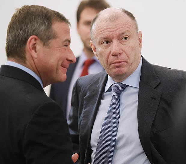Владелец группы компаний ЕСН Григорий Березкин (слева) и президент компании «Интеррос» Владимир Потанин 