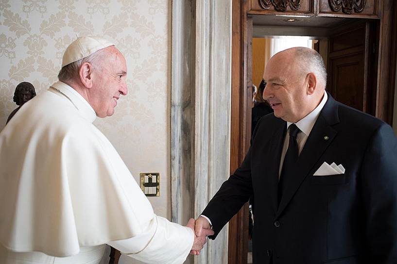 Папа Римский Франциск и президент Европейского еврейского конгресса Вячеслав Кантор 