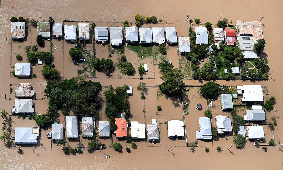 Рокгемптон, Австралия. Район города после наводнения