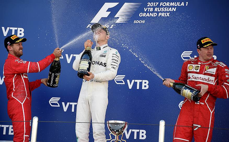 Победителем российского этапа чемпионата мира по автогонкам класса «Формула-1» стал финский гонщик Валттери Боттас, выступающий за команду Mercedes. Второе и третье места заняли пилоты команды Ferrari — немец Себастьян Феттель и финн Кими Райкконен соответственно