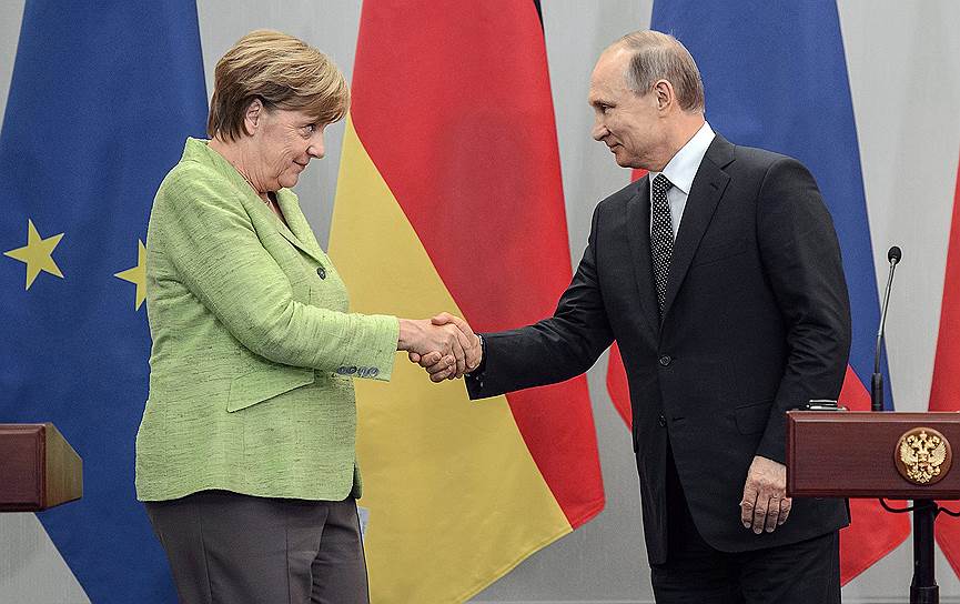 Федеральный канцлер Германии Ангела Меркель и президент России Владимир Путин 