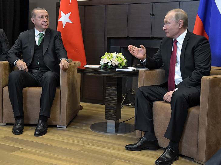 Президент Турции Реджеп Тайип Эрдоган (слева) и президент России Владимир Путин 
