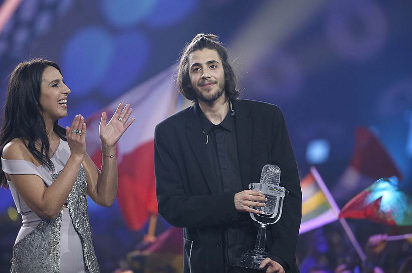 Джамала и победитель конкурса «Евровидение-2017» Сальвадор Собрал из Португалии