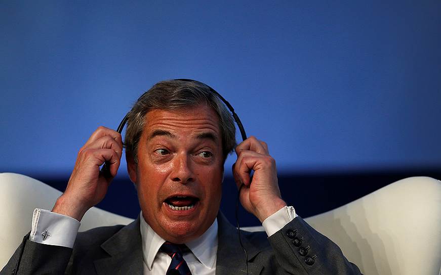 Бывший лидер Партии независимости Великобритании (UKIP) Найджел Фарадж