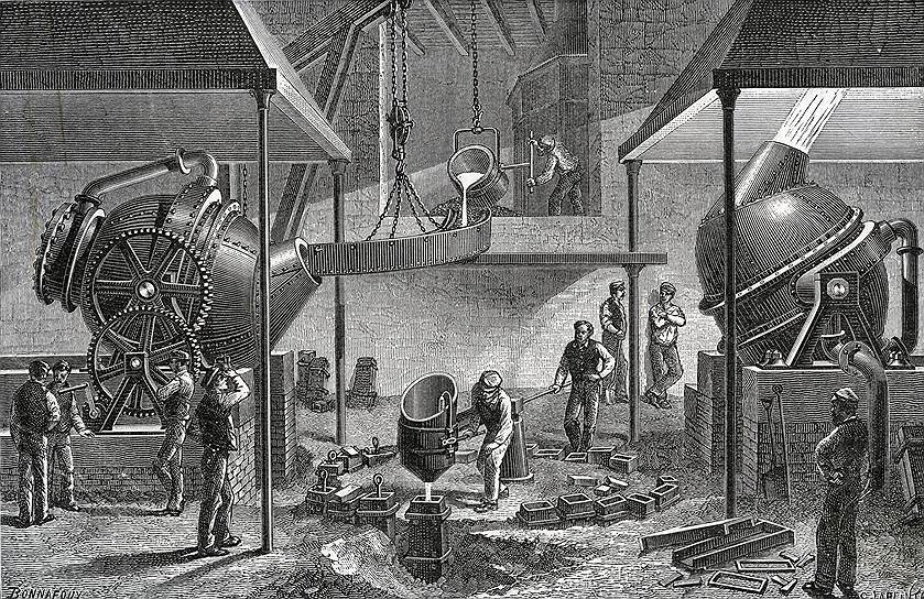 К 1880-м годам Великобритания показала пример инноваций в массовом производстве стали
