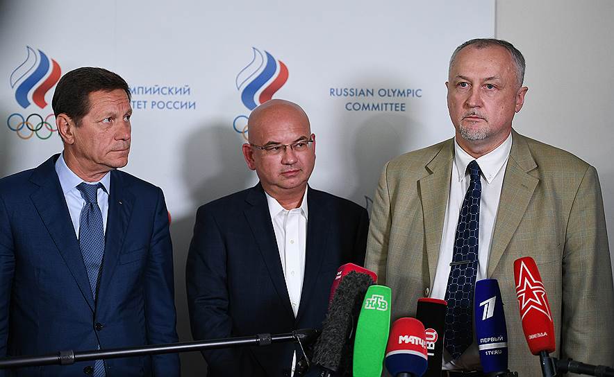Президент Олимпийского комитета России Александр Жуков (слева) и генеральный директор РУСАДА Юрий Ганус (справа)