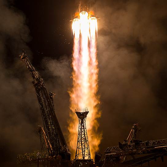 Байконур, Казахстан. Старт космического корабля «Союз МС-06» с новым экипажем МКС