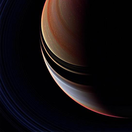 Тень от колец на поверхности Сатурна