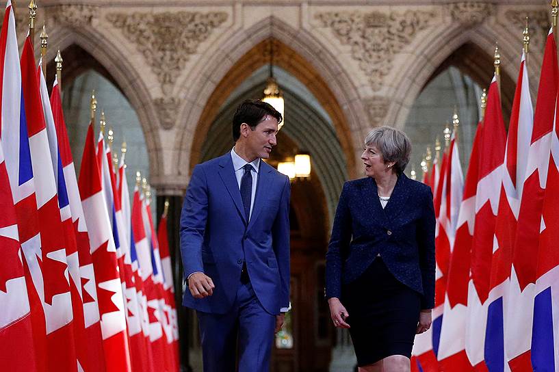 Премьер-министр Канады Джастин Трюдо и премьер-министр Великобритании Тереза Мэй