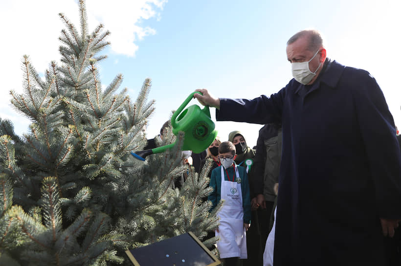 Президент Турции Реджеп Тайип Эрдоган на экологическом мероприятии в Анкаре в ноябре 2020 года 