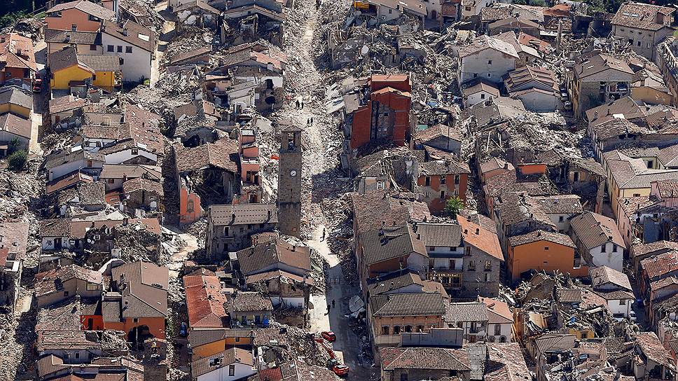 Аматриче, Италия. Последствия землетрясения, произошедшего 1 сентября 2016 года