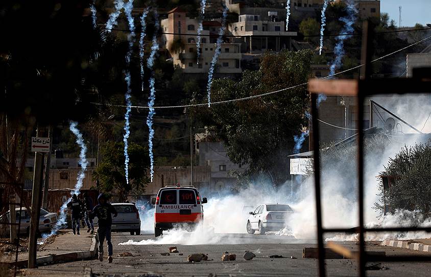 Кусра, Палестина. Израильские военные вмешались в конфликт поселенцев с палестинцами