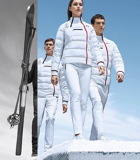 Форма олимпийской сборной Франции сливается со снегом горнолыжных склонов