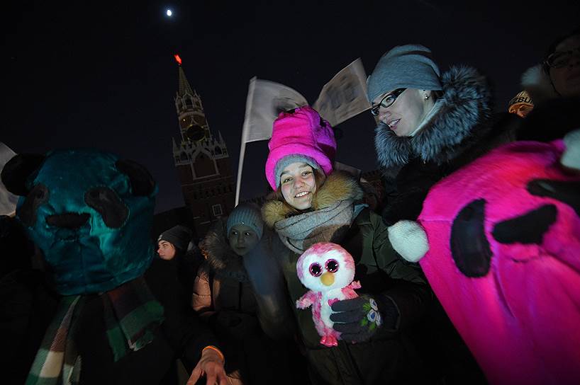 Участники акции на Красной площади в Москве 