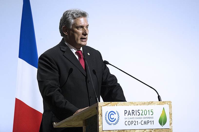 В декабре 2015 года Мигель Диас-Канель представлял Кубу на конференции по климату в Париже