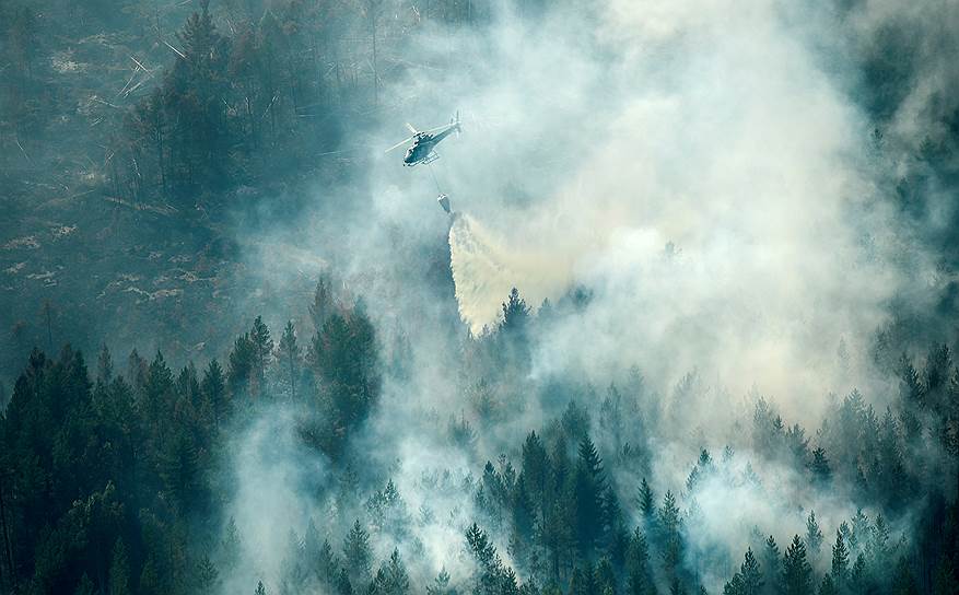 Юсдаль, Швеция. Тушение лесного пожара