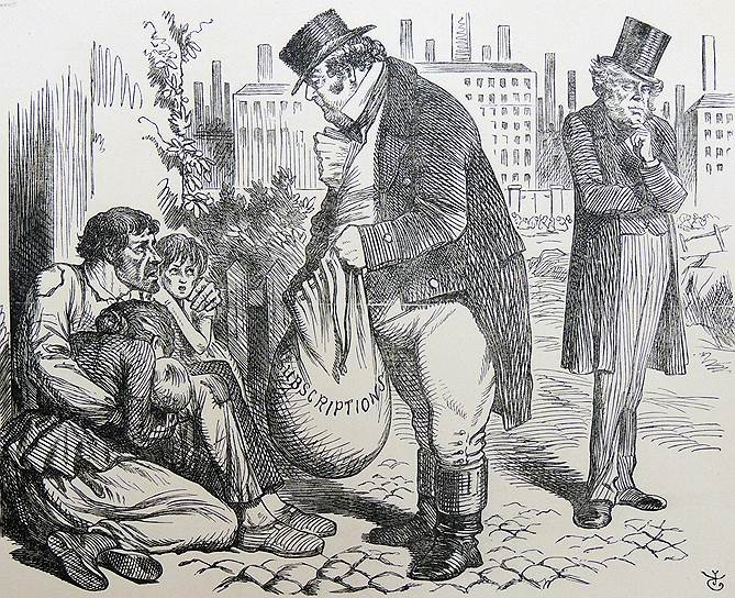 В Великобритании середины XIX века помощь бедным была темой карикатур