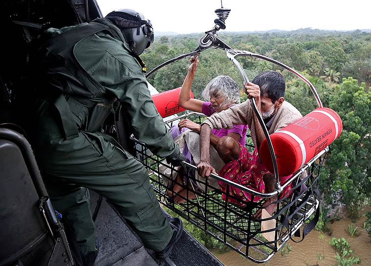 Керала, Индия. Спасательная операция в затопленном районе штата
