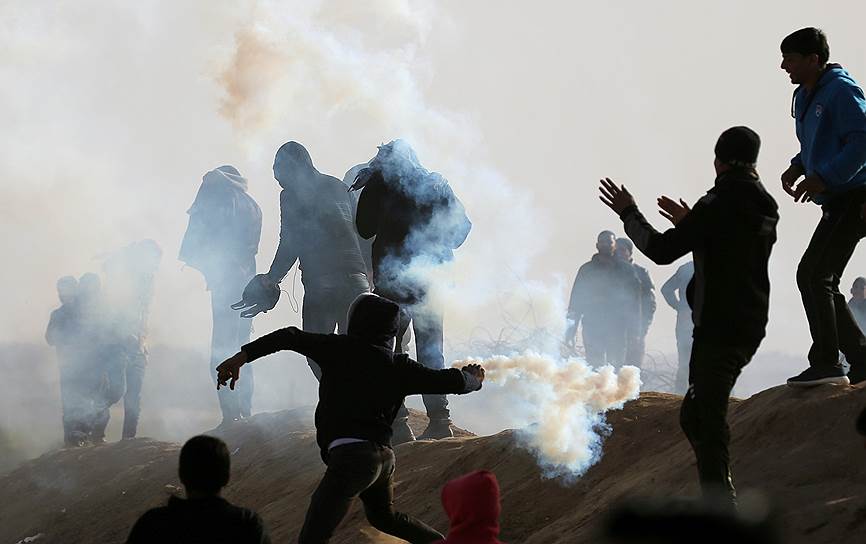 Сектор Газа. Столкновения палестинцев и израильских военных 