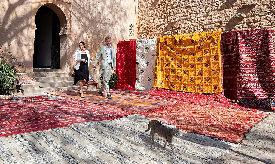 Рабат, Марокко. Герцогиня Сассекская Меган со своим супругом принцем Гарри 
