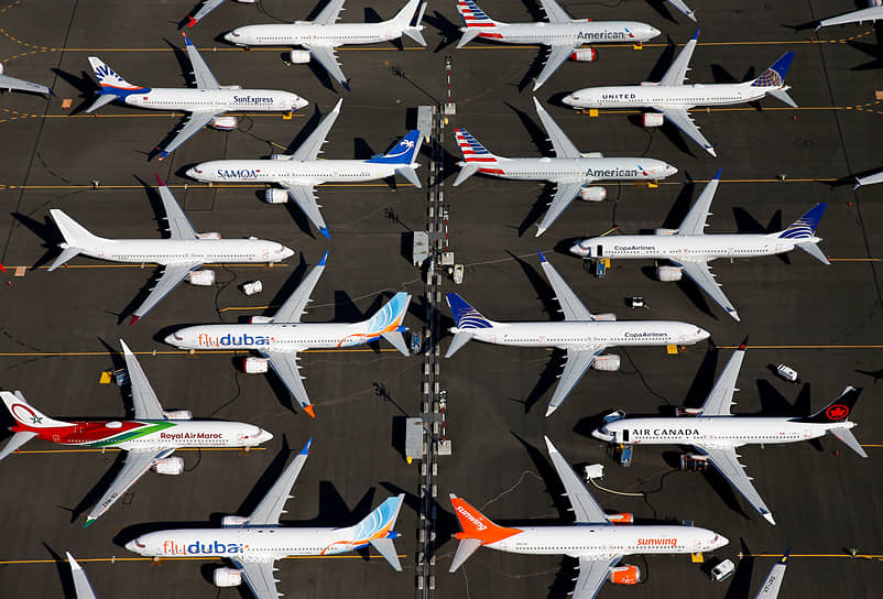 Сиэтл, США. Самолеты Boeing 737 MAX на аэродроме